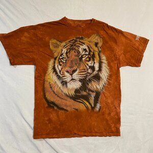 Vintage The Mountain Tiger Creek T-Shirt Mens XL Orange Tie Dye Cotton USA Made